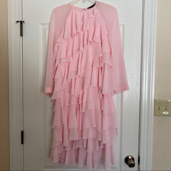 French Connection - Pink Layered Ruffle Dress - Picture 2 of 3